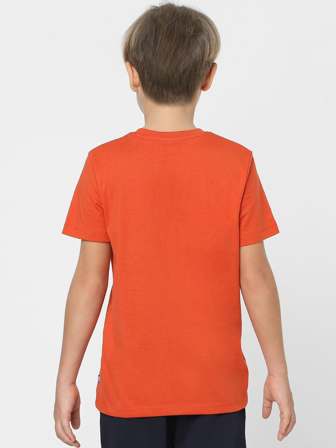 Boys Red Graphic Print Crew Neck T-shirt