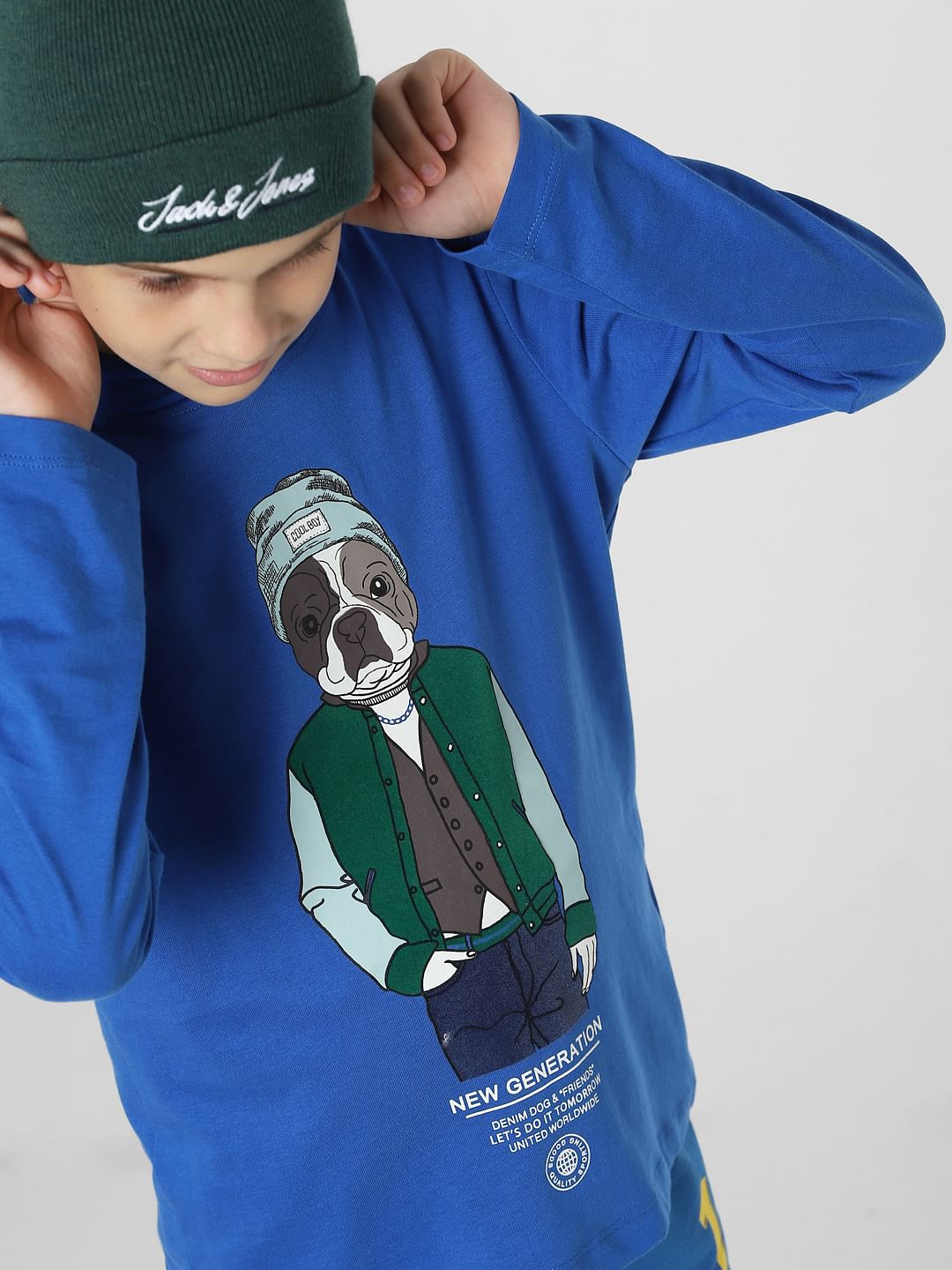 Boys Blue Graphic Print Co-ord Sweatshirt - 4/5Y