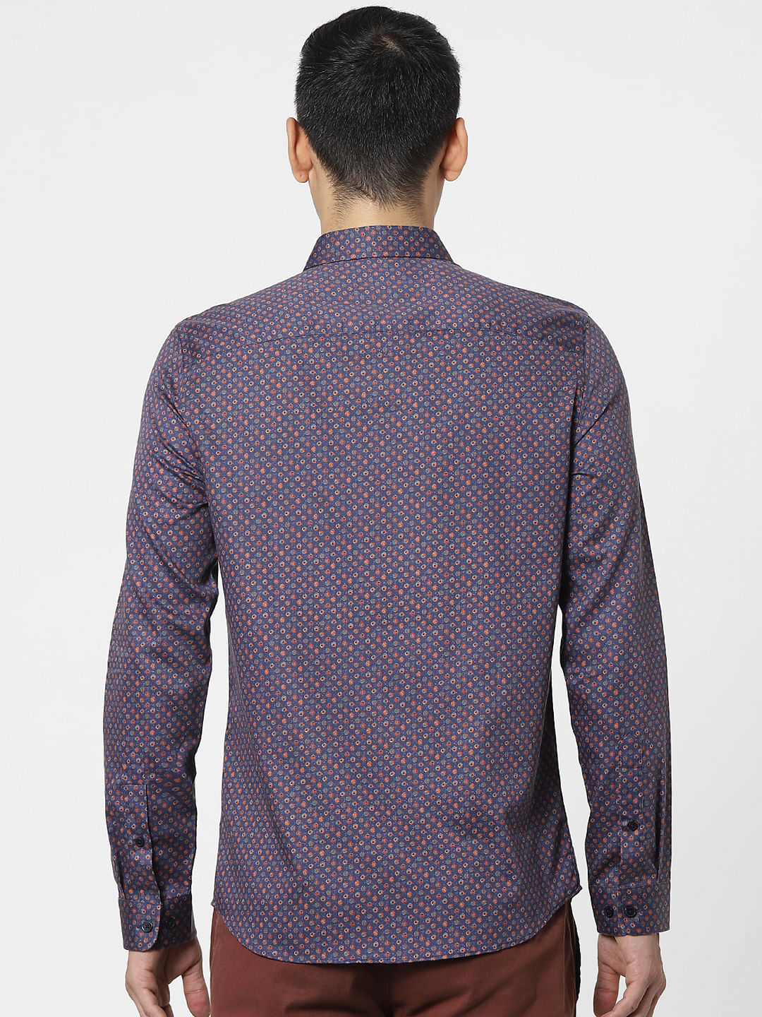 Purple Printed Full Sleeves Shirt