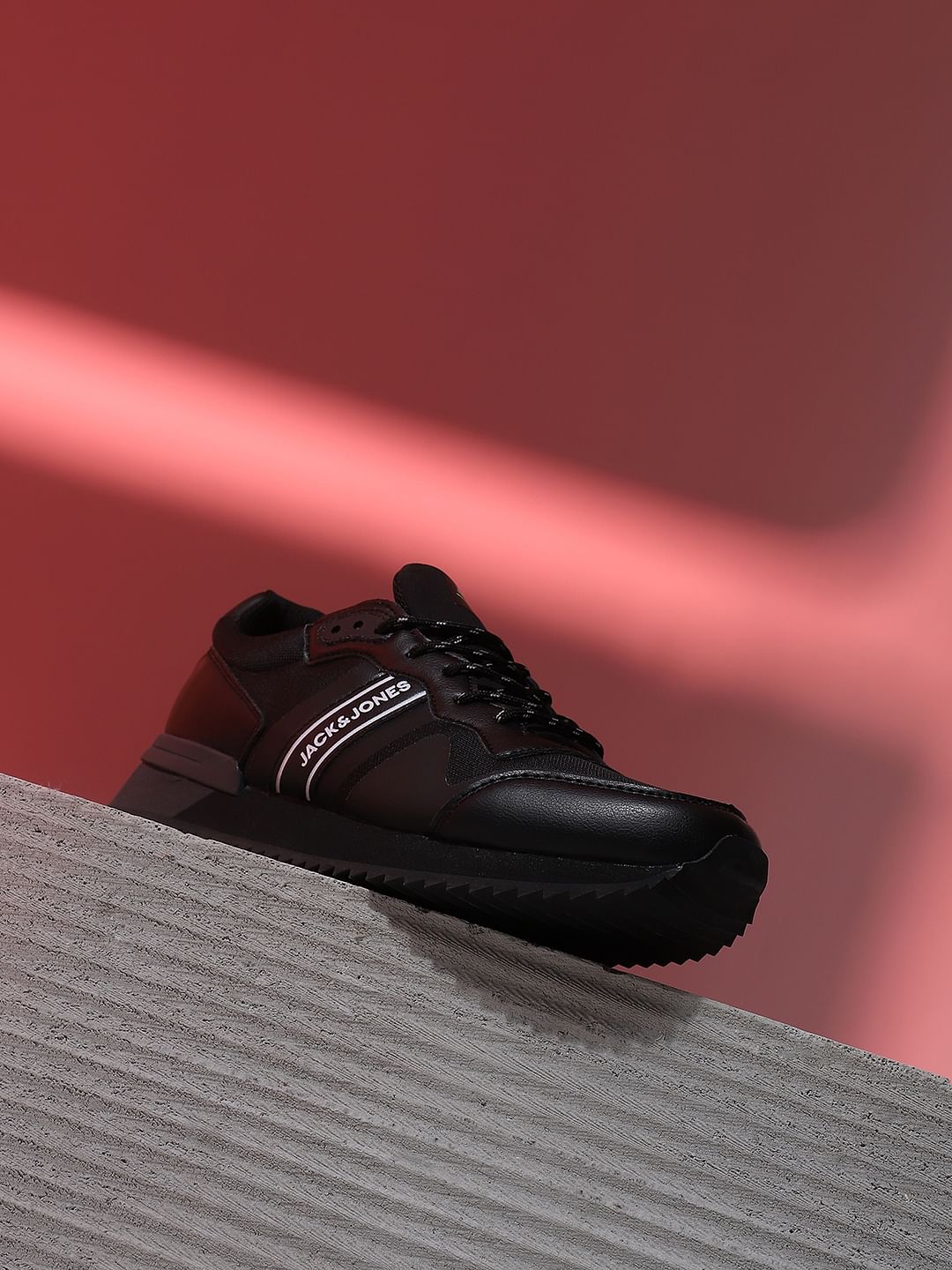 Black Lace-Up Sneakers - 6