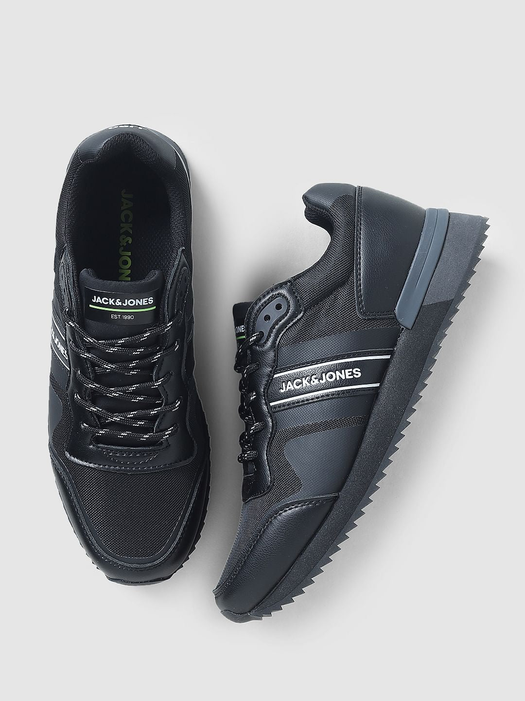 Black Lace-Up Sneakers