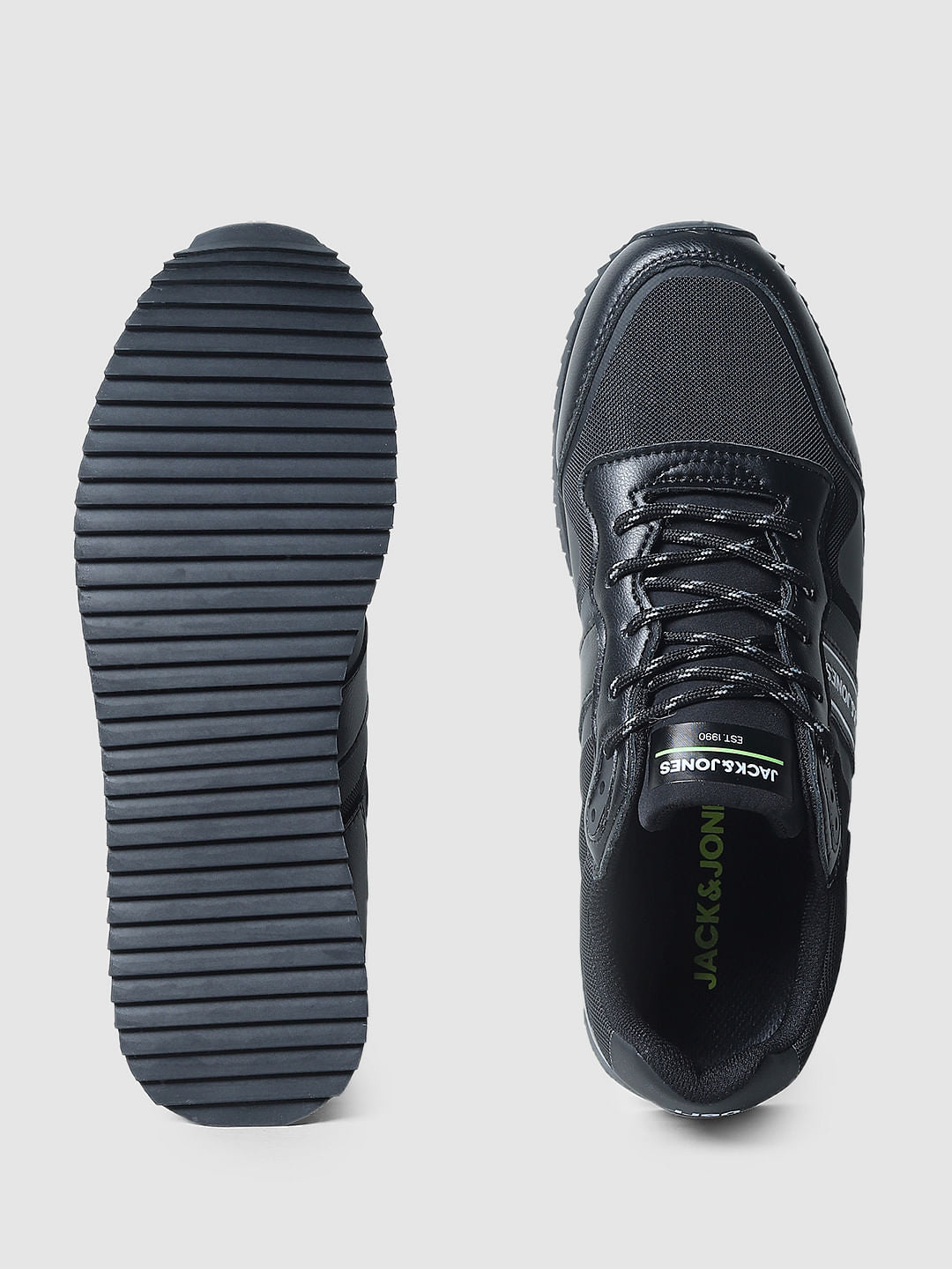 Black Lace-Up Sneakers