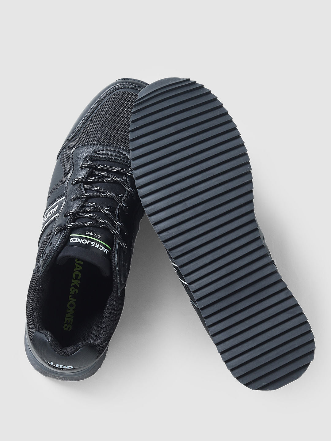 Black Lace-Up Sneakers