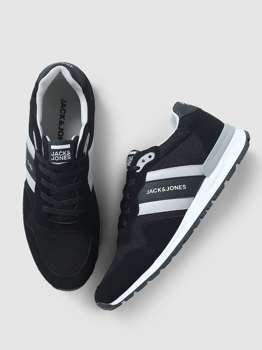 Black Mesh Lace-Up Sneakers