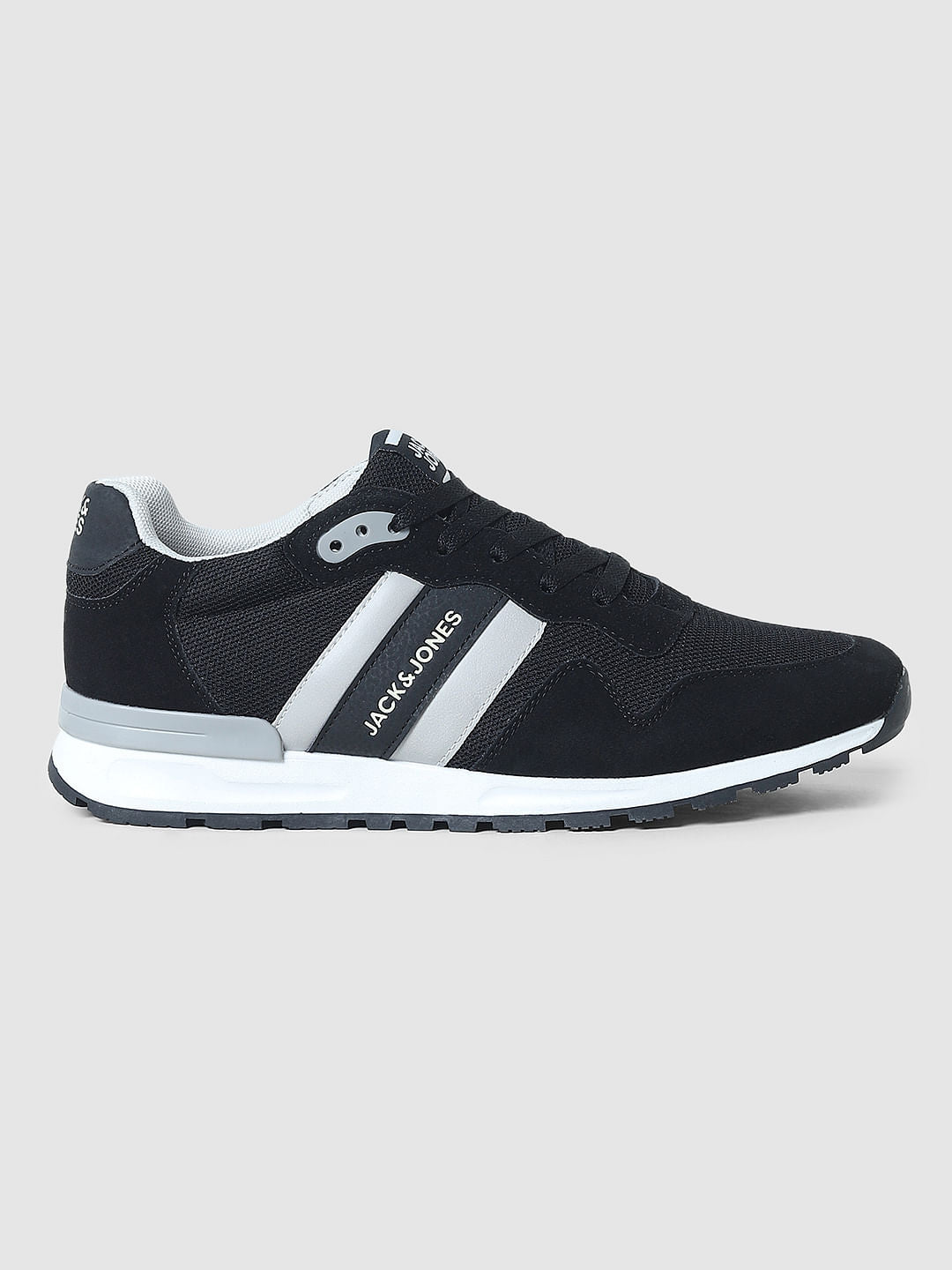 Black Mesh Lace-Up Sneakers
