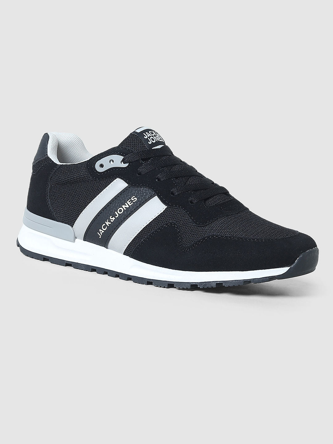Black Mesh Lace-Up Sneakers