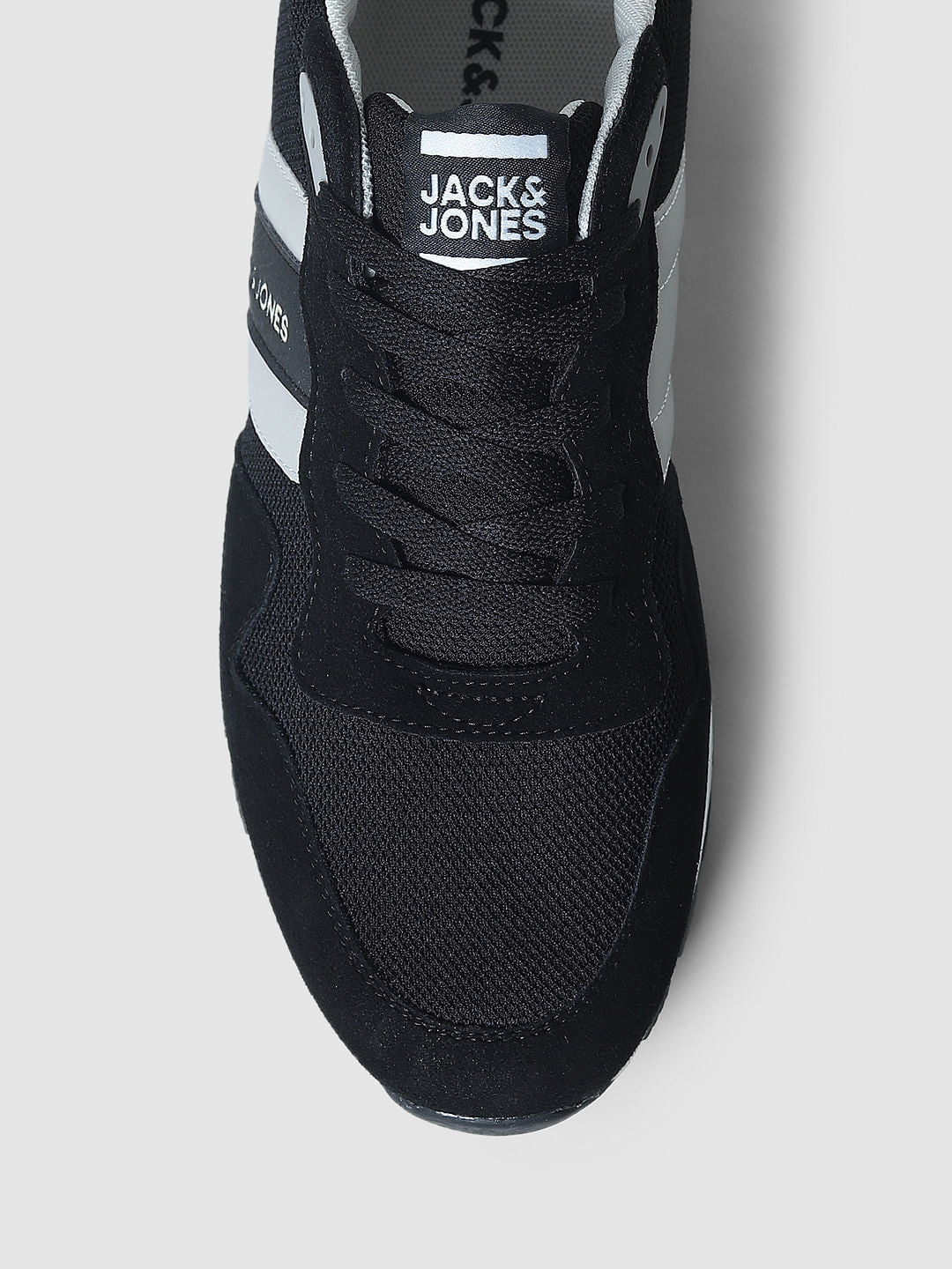 Black Mesh Lace-Up Sneakers