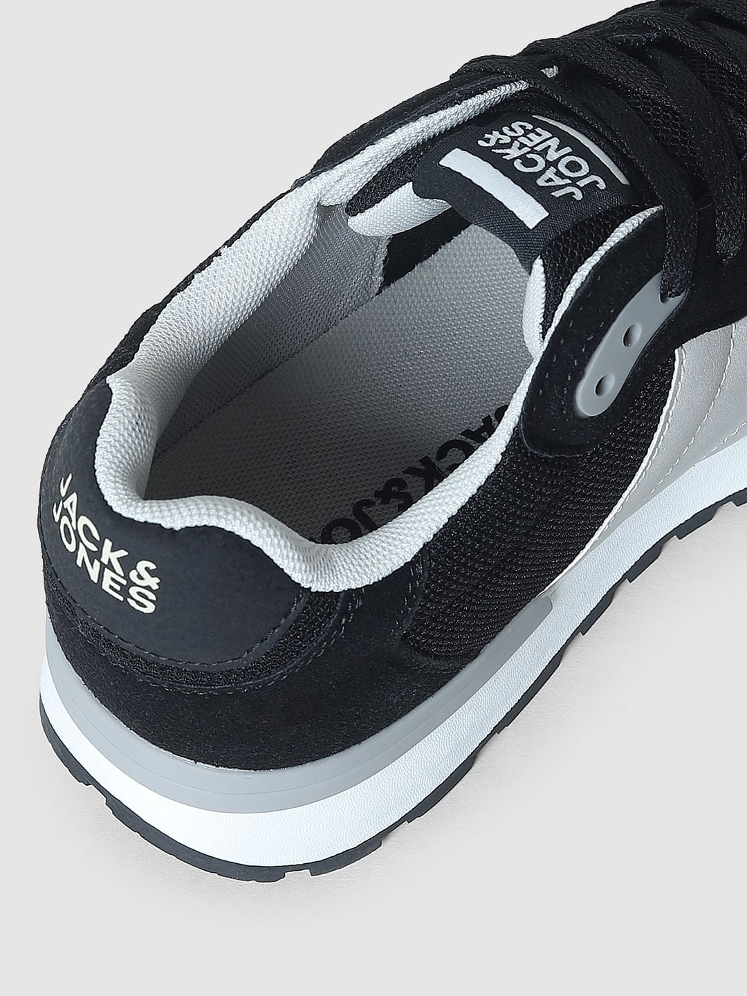 Black Mesh Lace-Up Sneakers