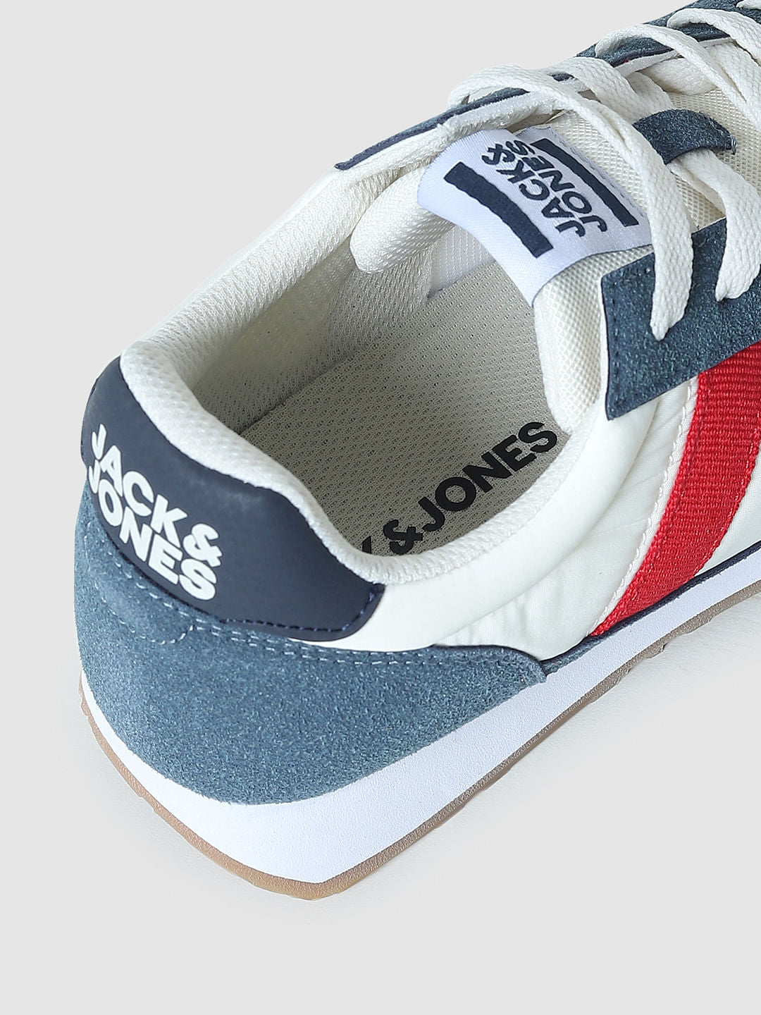 Blue Colourblocked Lace-Up Sneakers