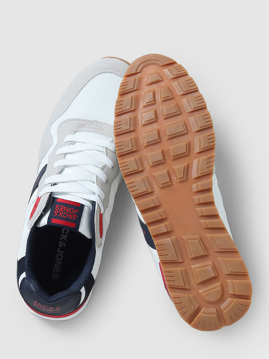 White Colourblocked Sneakers