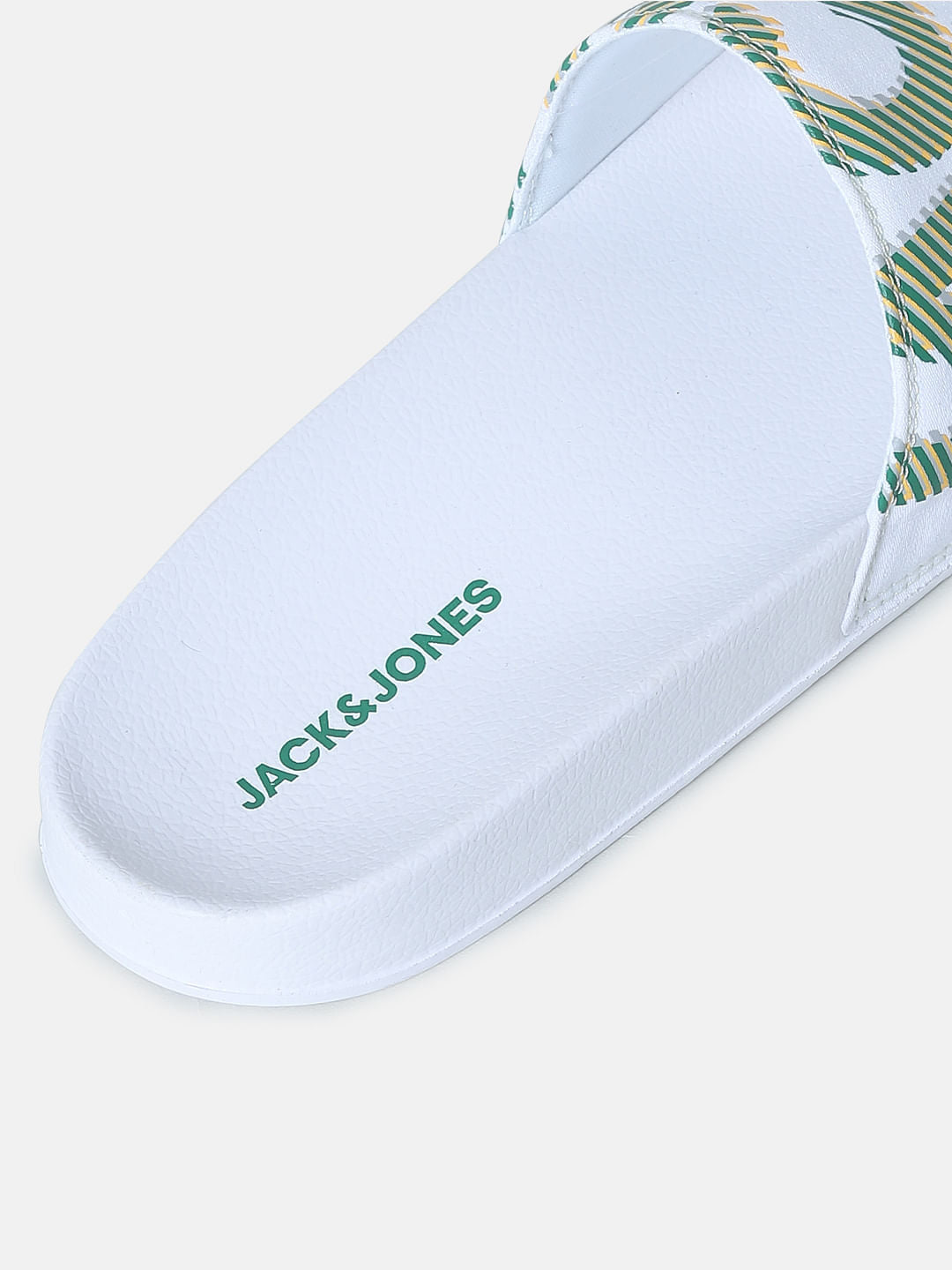 White Logo Print Pool Sliders