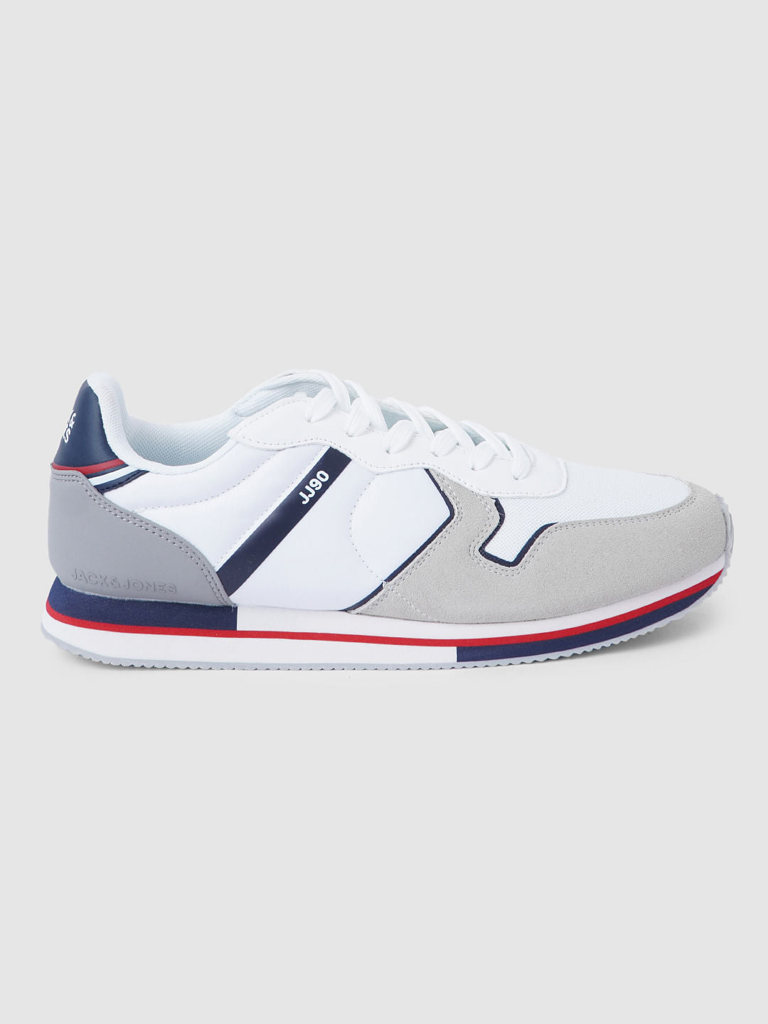 White Colourblocked Sneakers