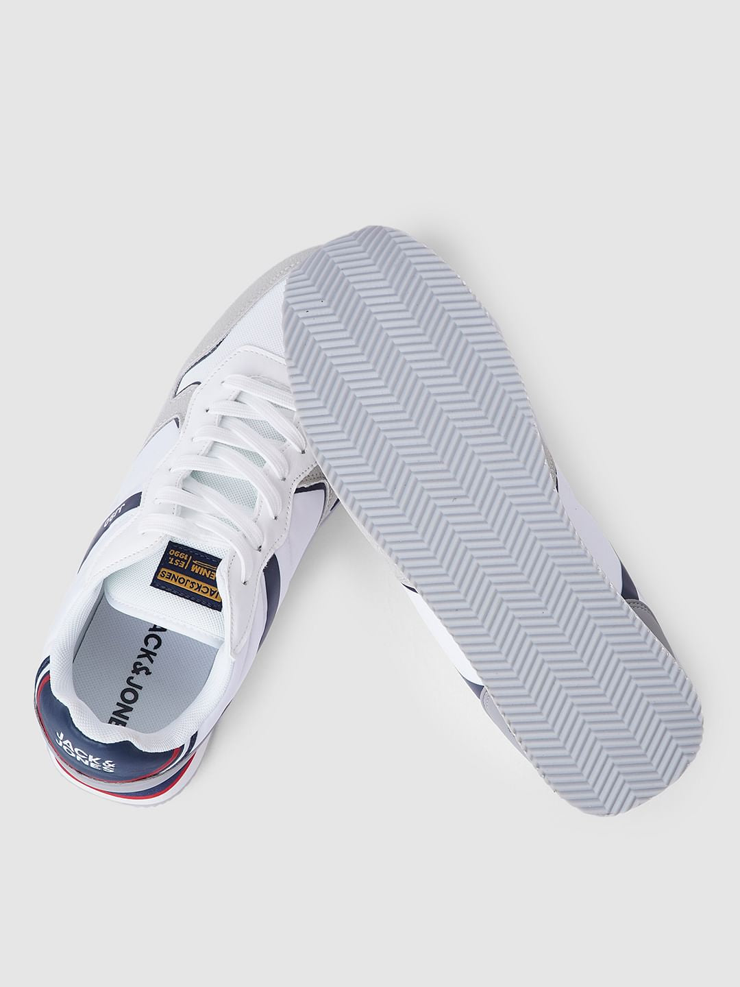 White Colourblocked Sneakers