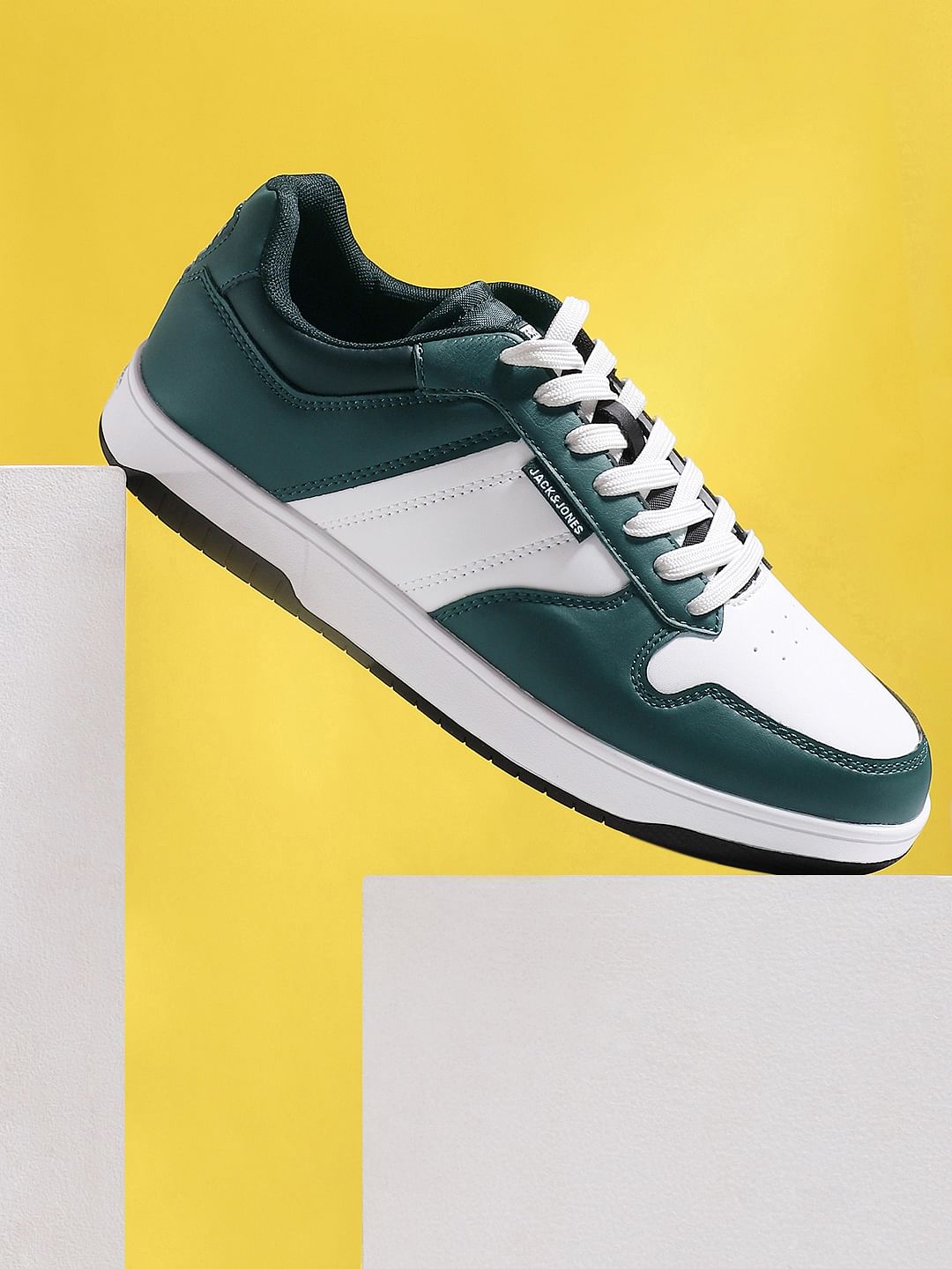 Green Colourblocked Sneakers