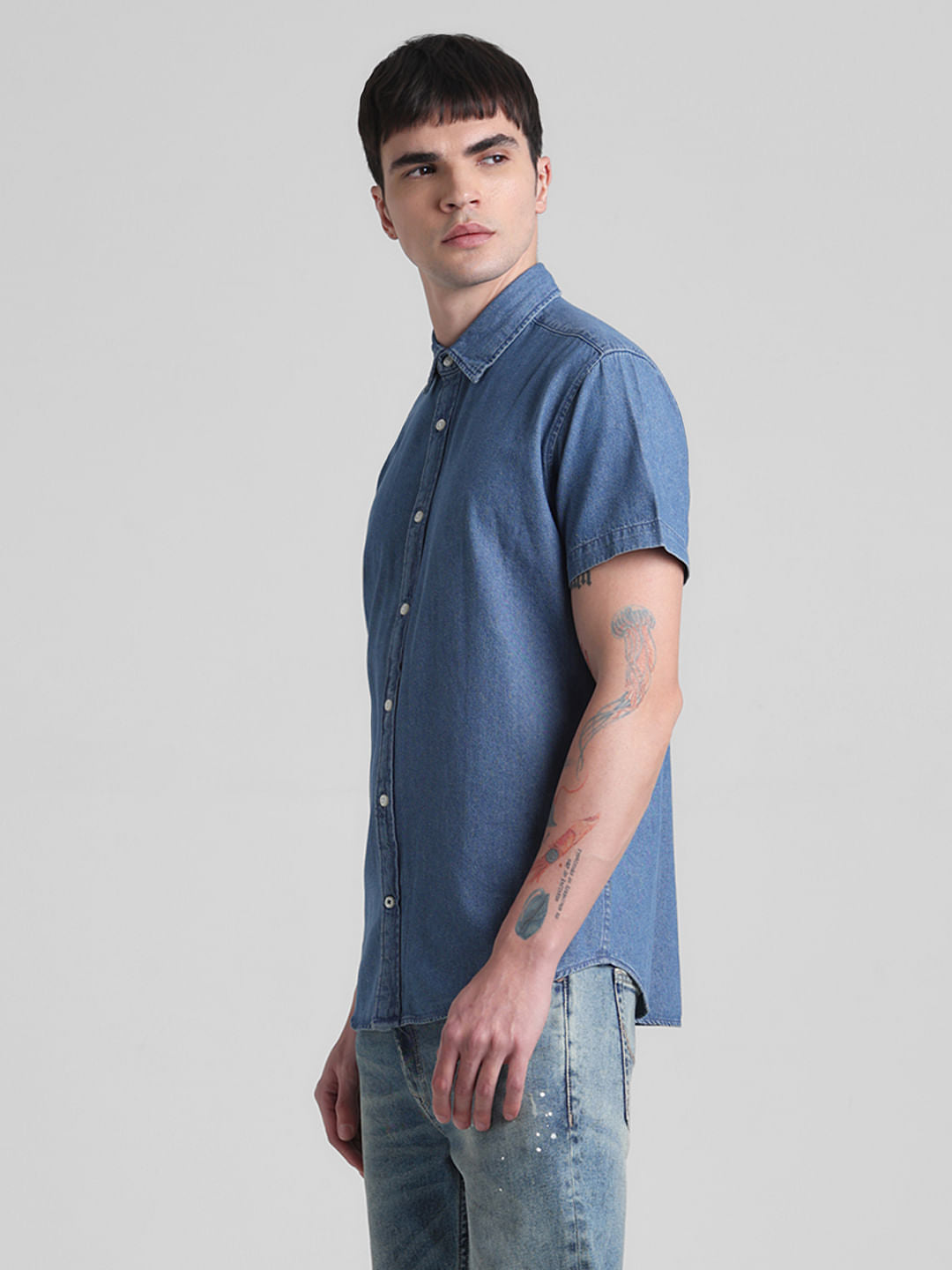 Blue Indigo Dyed Denim Shirt