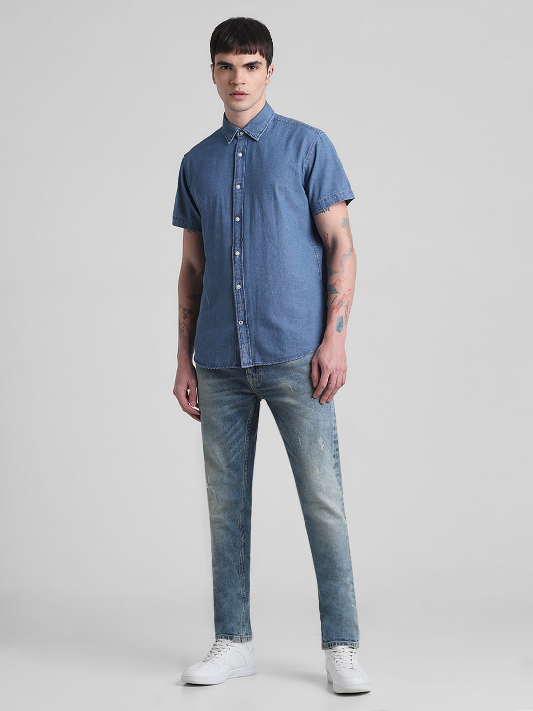 Blue Indigo Dyed Denim Shirt