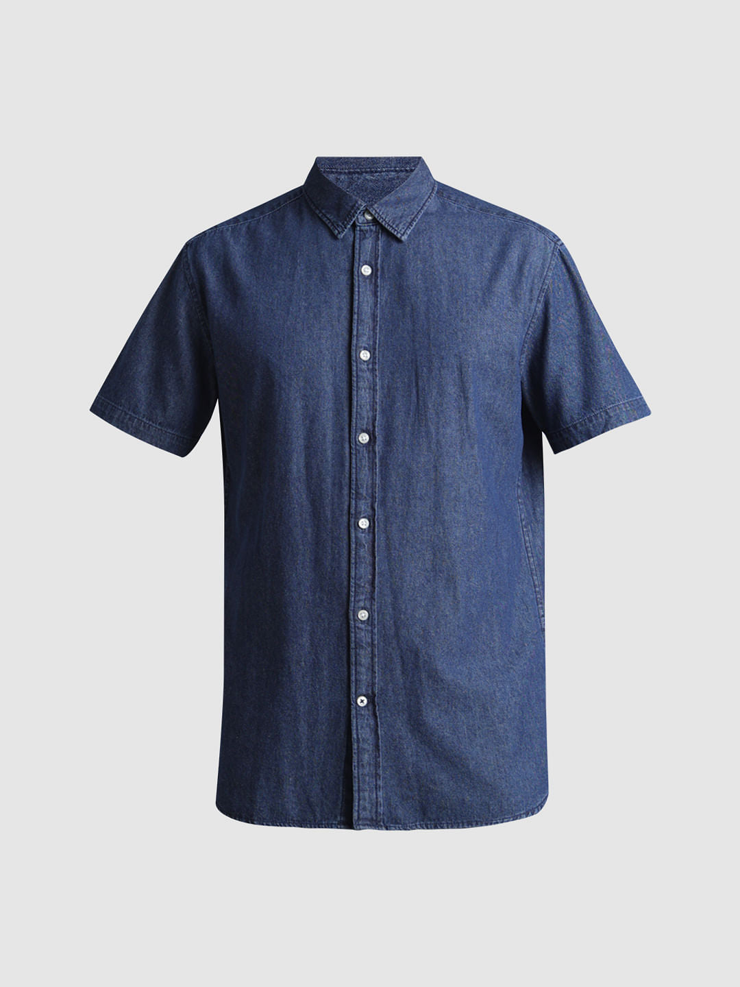 Dark Blue Indigo Dyed Denim Shirt