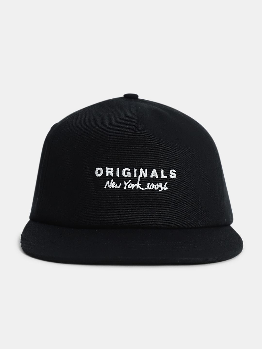 Black Embroidered Logo Cap