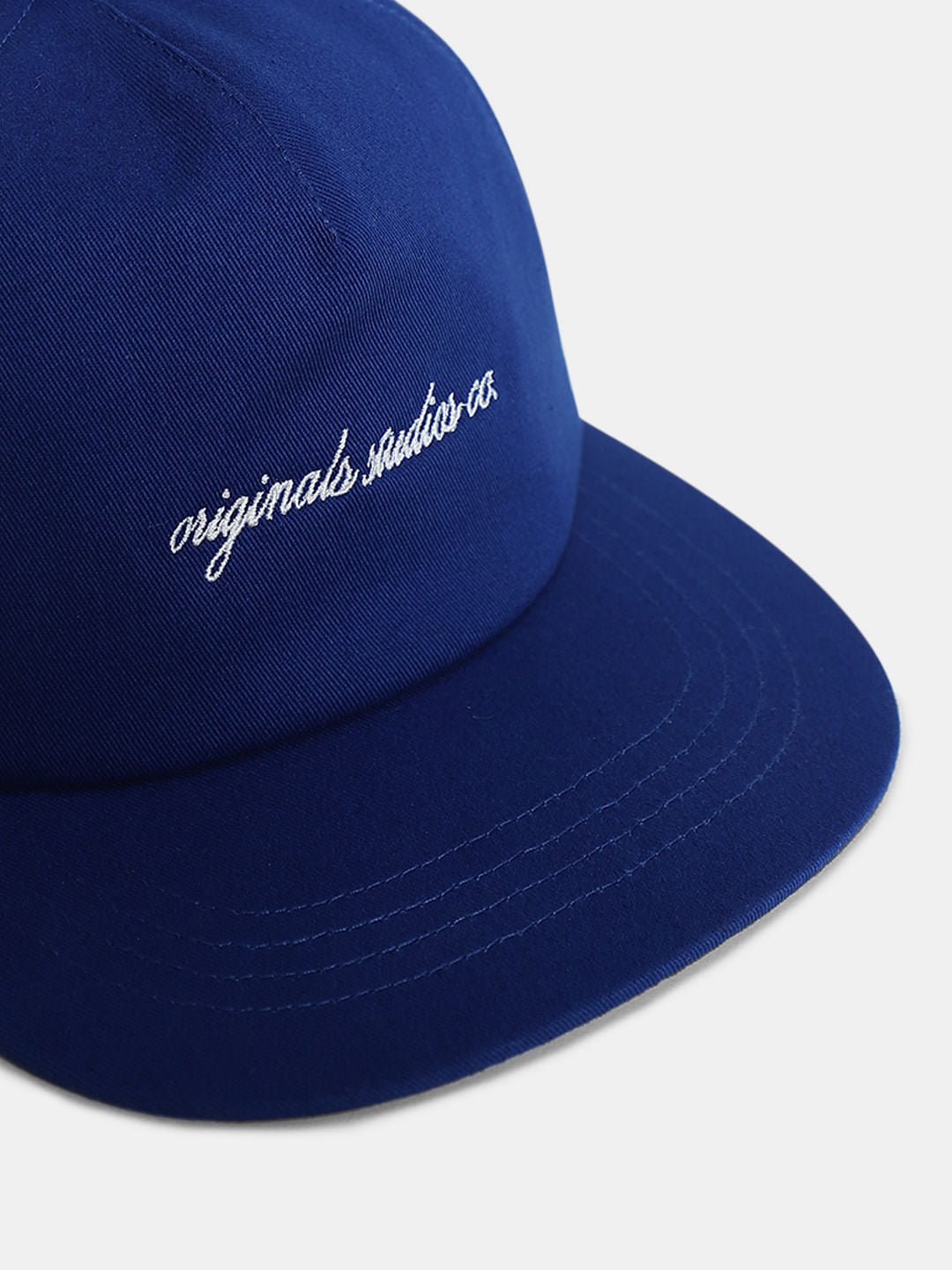 Blue Embroidered Text Cap