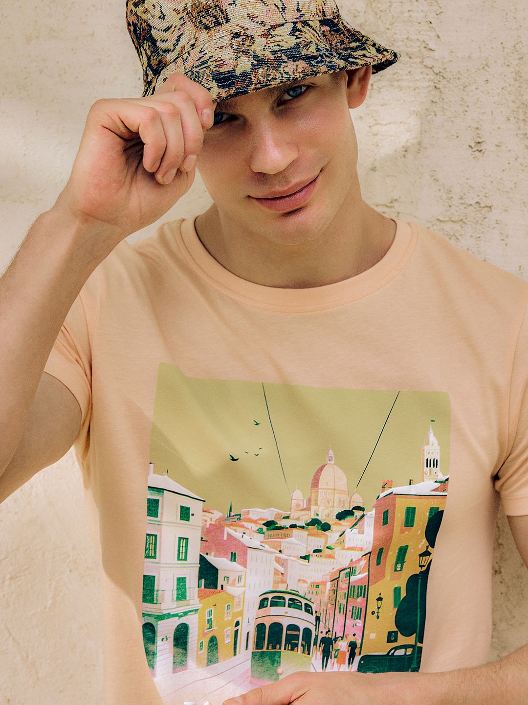 Brown Printed Bucket Hat - ONE