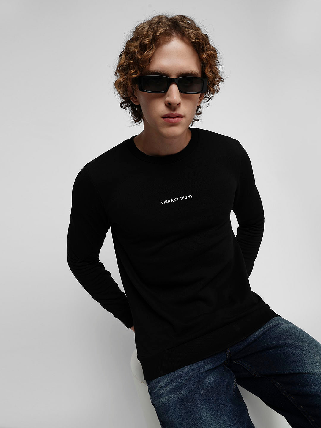 PRODUKT by JACK&JONES Black Logo Print Sweatshirt - S