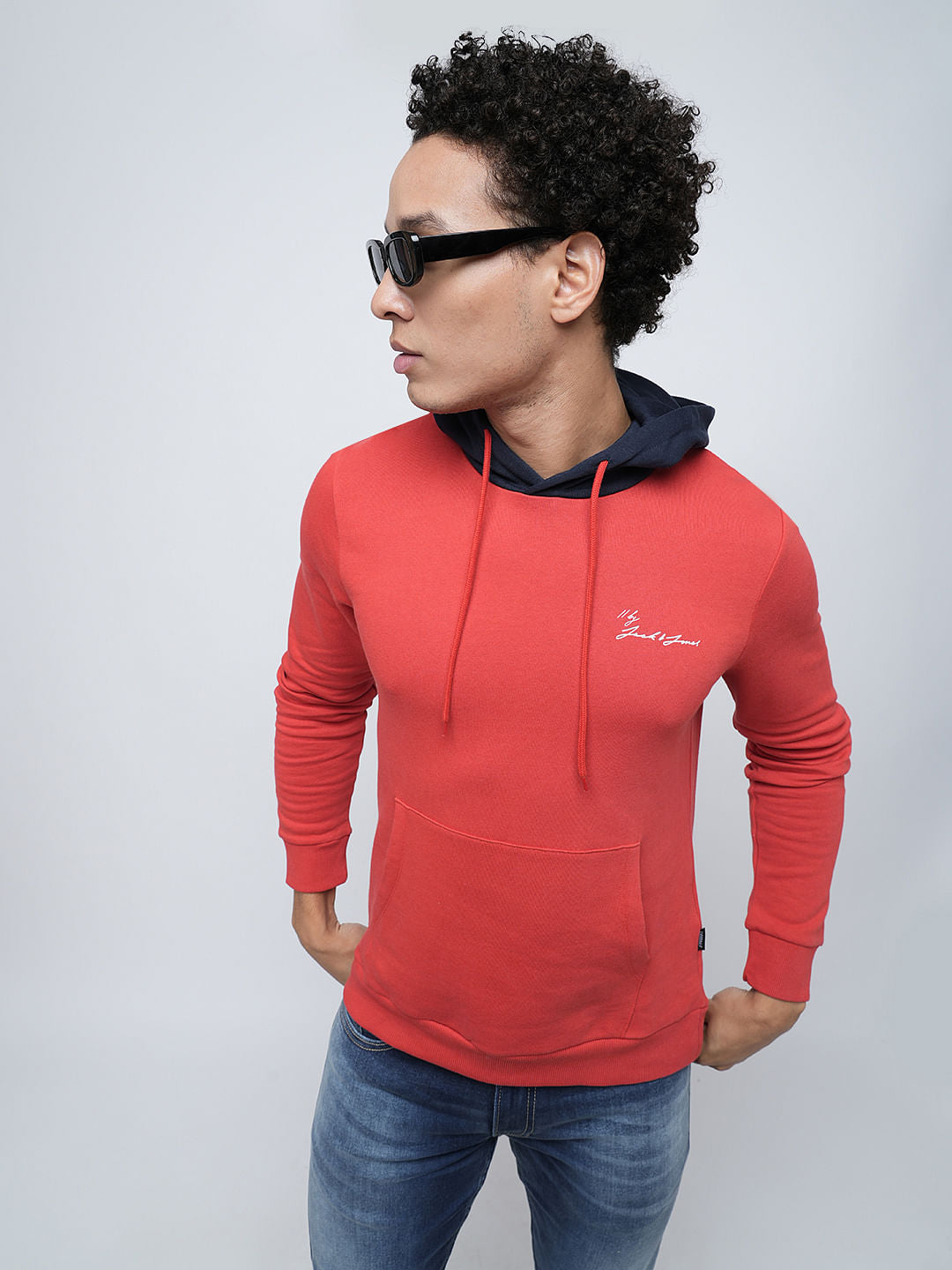 PRODUKT by JACK&JONES Red Contrast Hood Sweatshirt