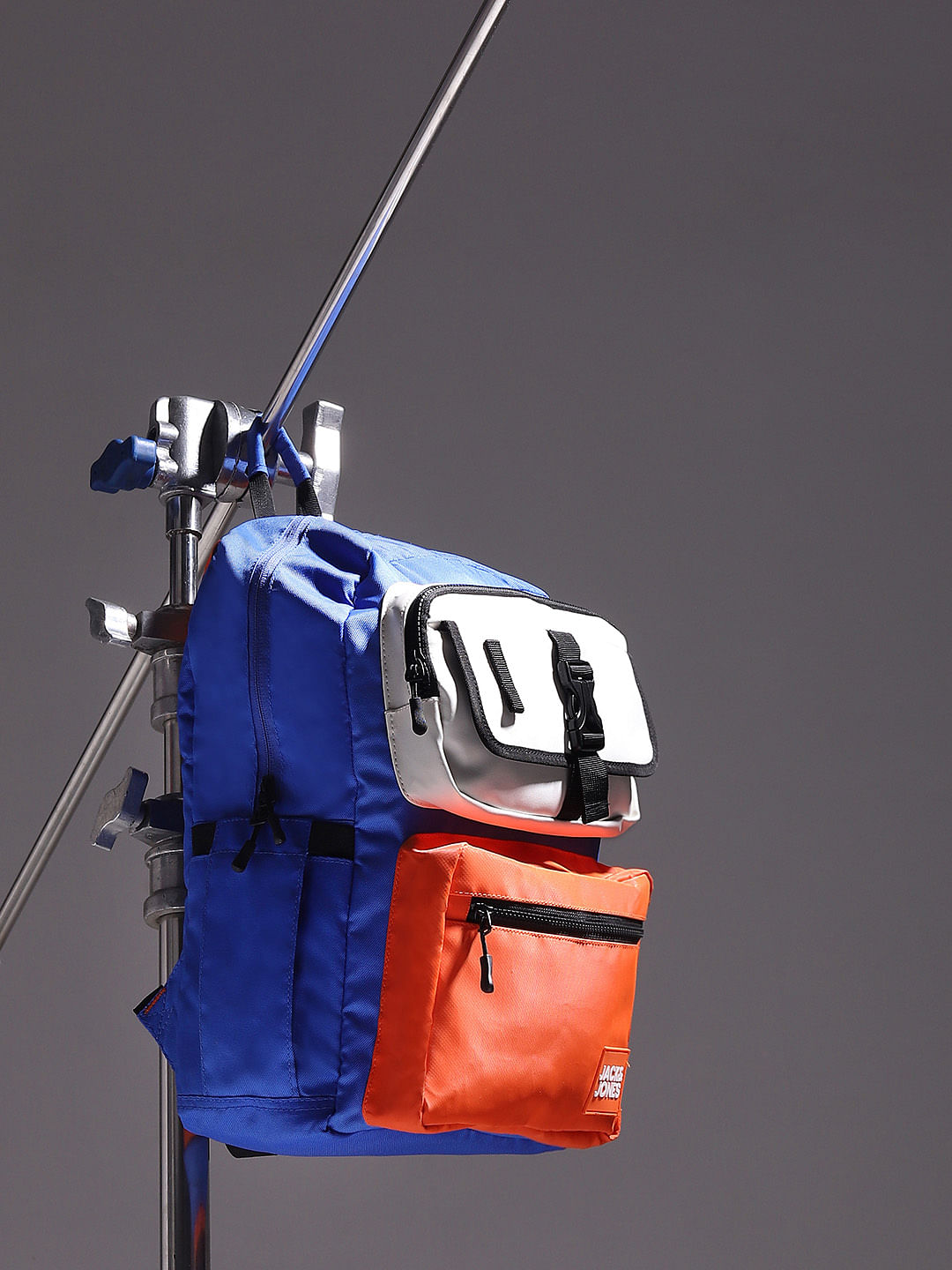 BOYS Orange Colourblocked Backpack - ONE