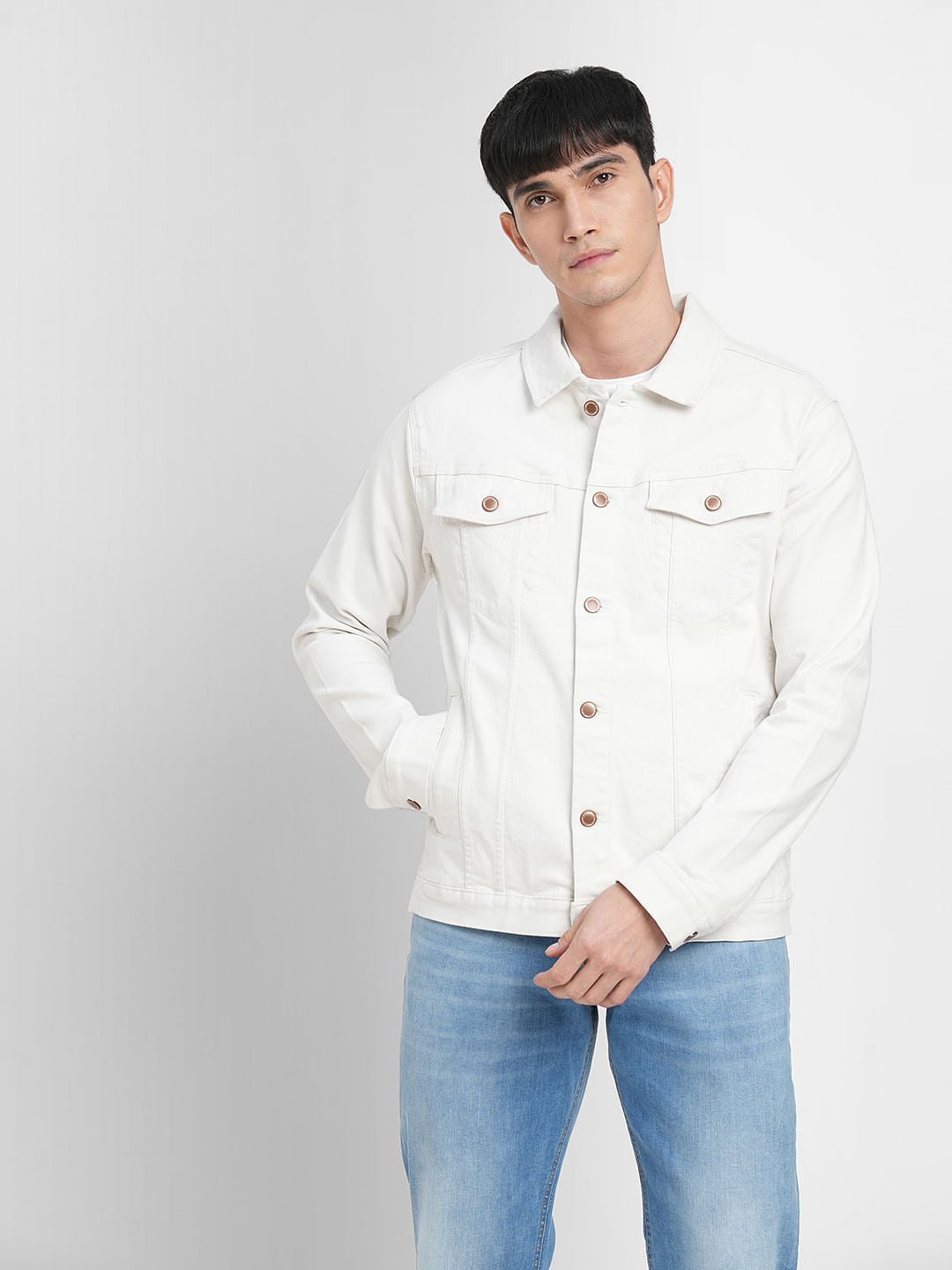 White Trucker Denim Jacket