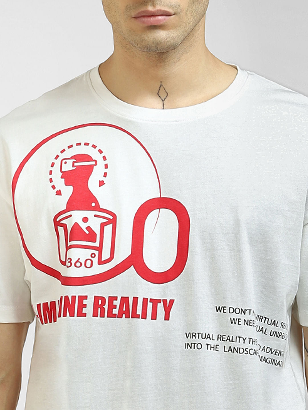 White Printed Boxy T-shirt