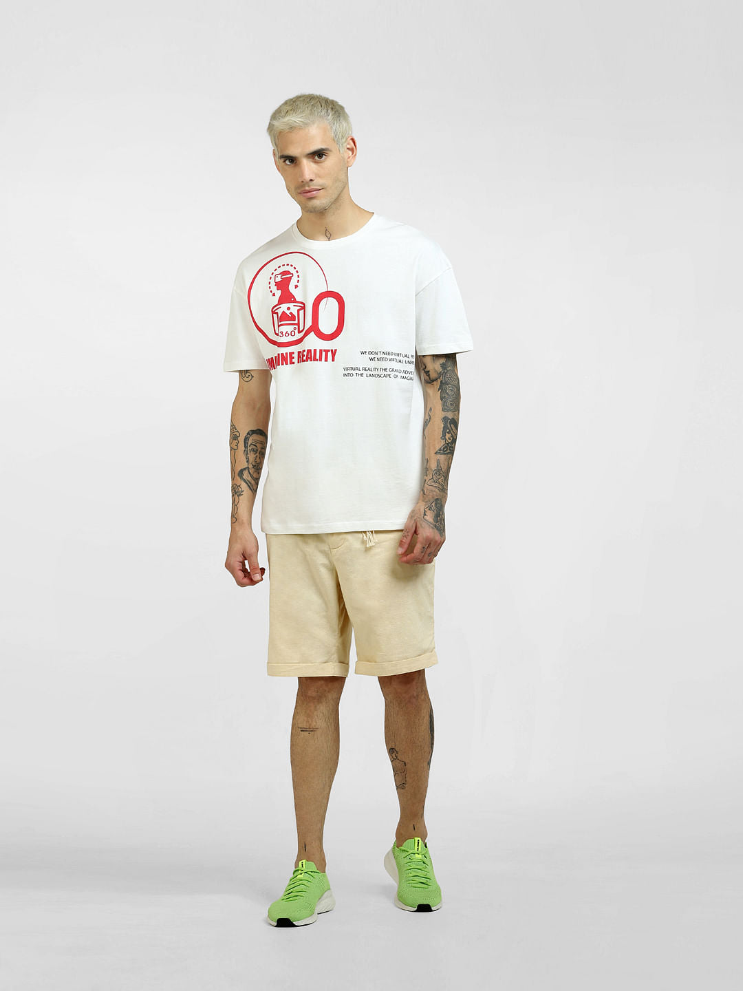 White Printed Boxy T-shirt