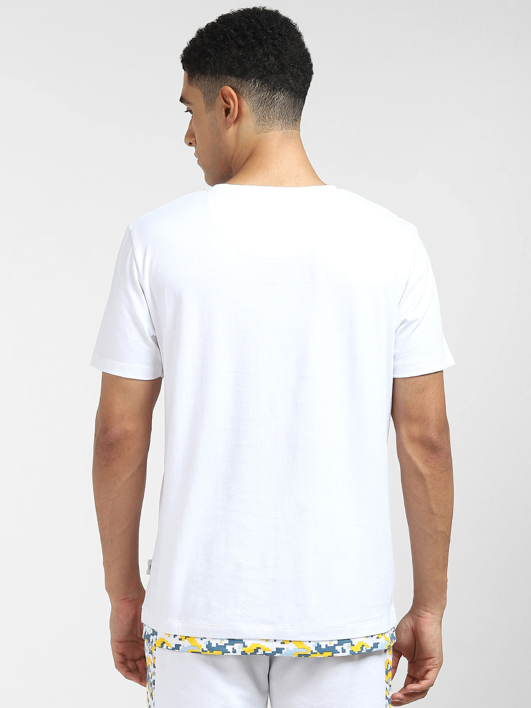White Graphic Print Crew Neck T-shirt
