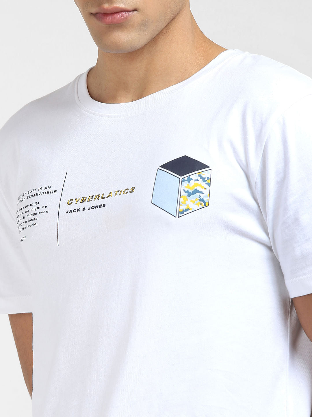 White Graphic Print Crew Neck T-shirt