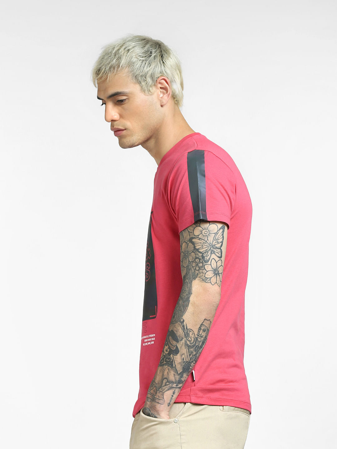Pink Graphic Print Crew Neck T-shirt