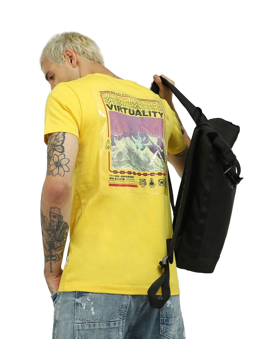 Yellow Graphic Print T-shirt - S