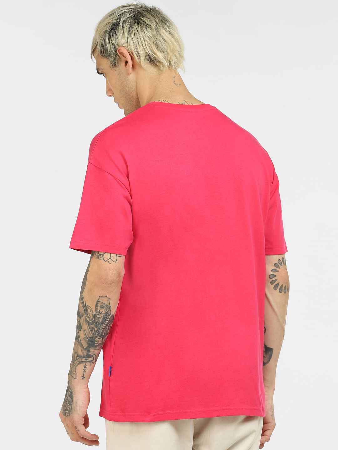 Red Graphic Loose Fit Crew Neck T-Shirt
