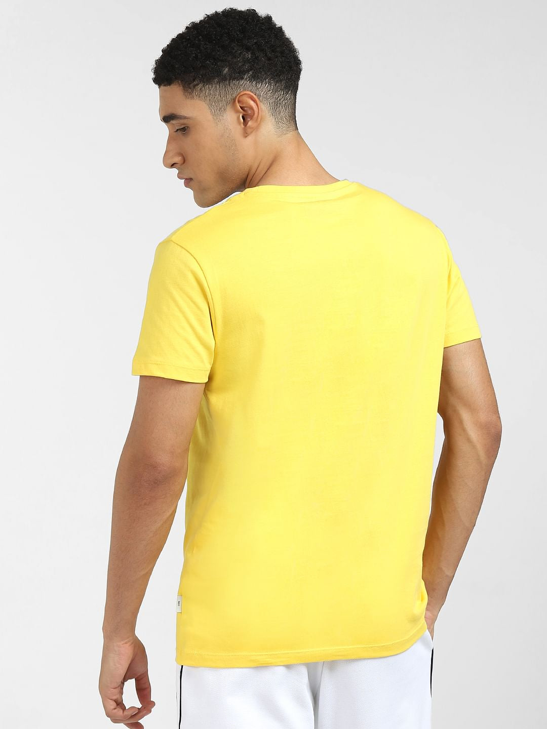 Yellow Graphic Print Crew Neck T-shirt