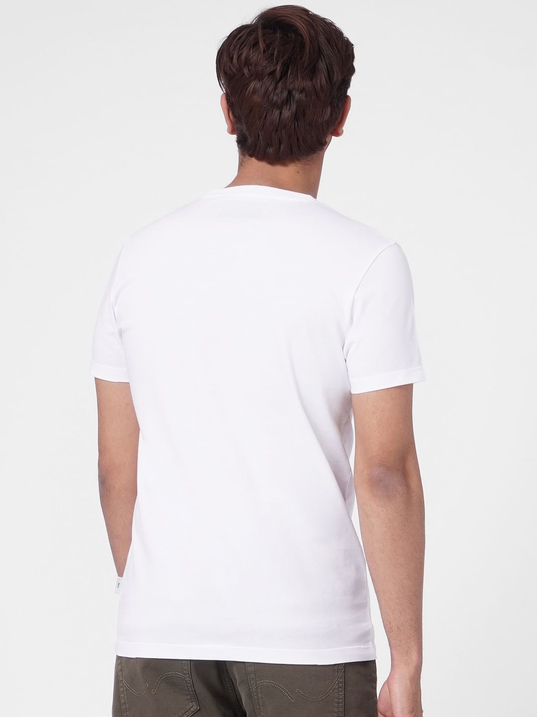 White Graphic Print Crew Neck T-shirt