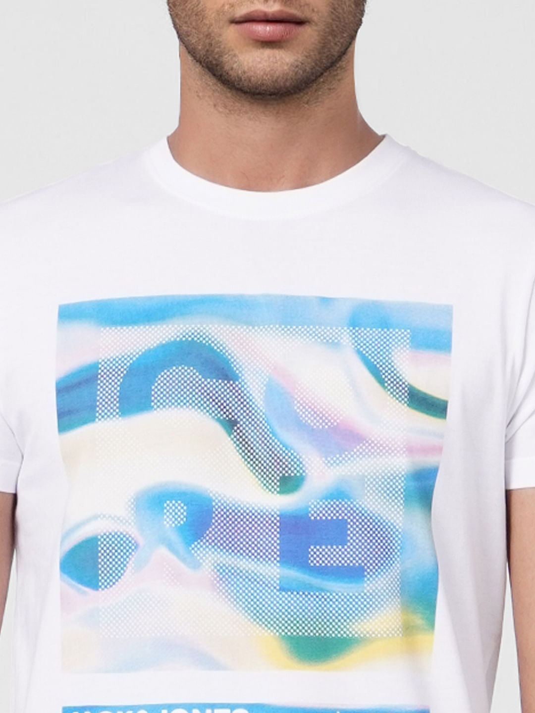 White Graphic Print Crew Neck T-shirt