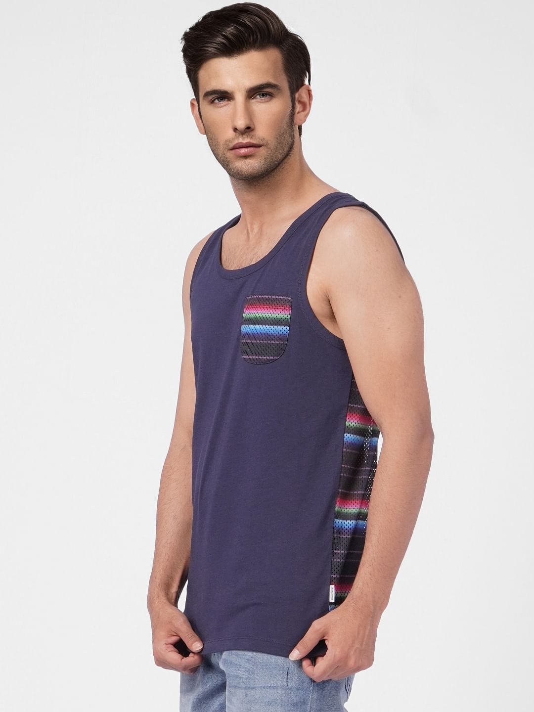 Blue Graphic Print Crew Neck T-shirt