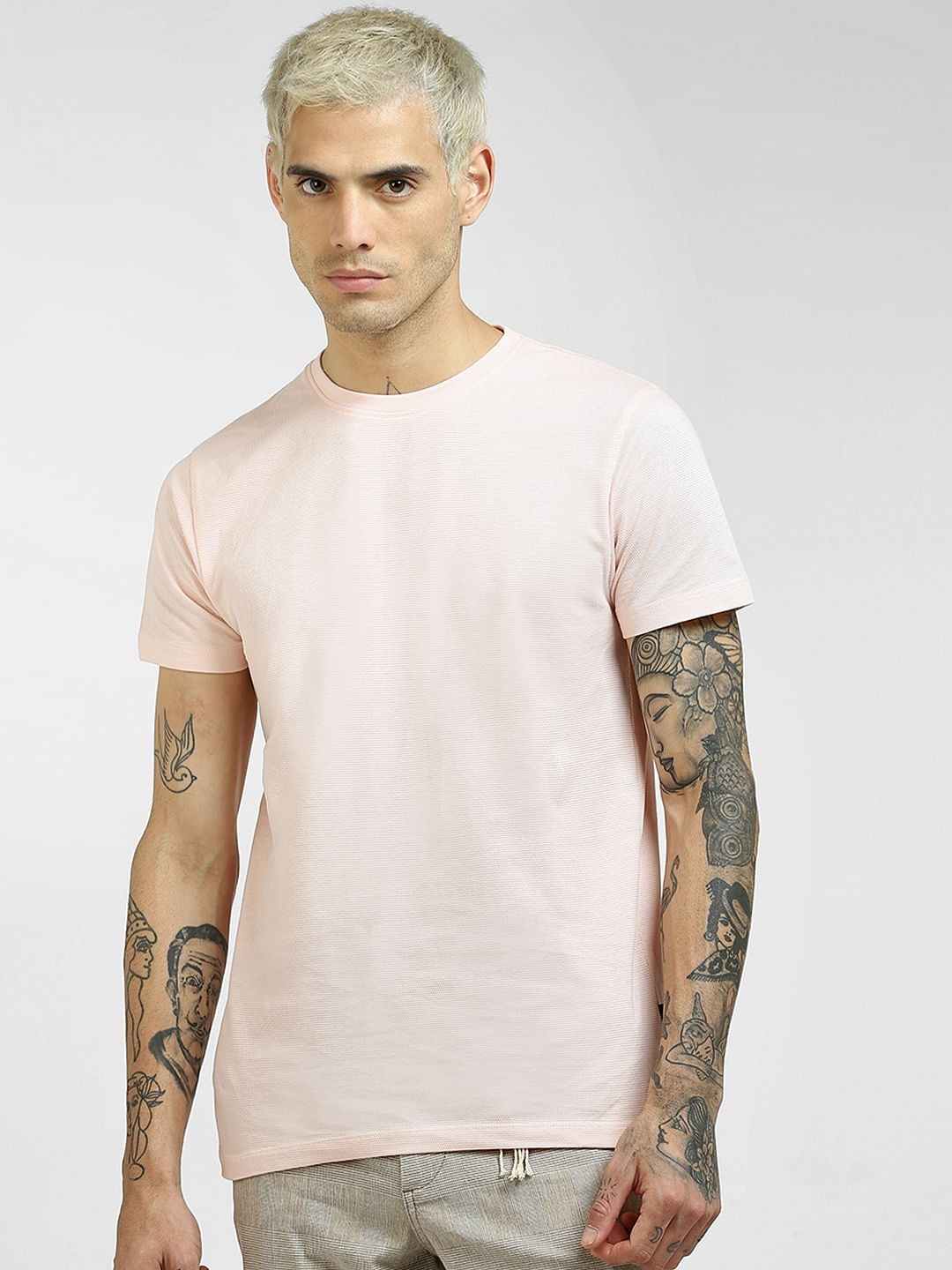Peach Crew Neck T-shirt