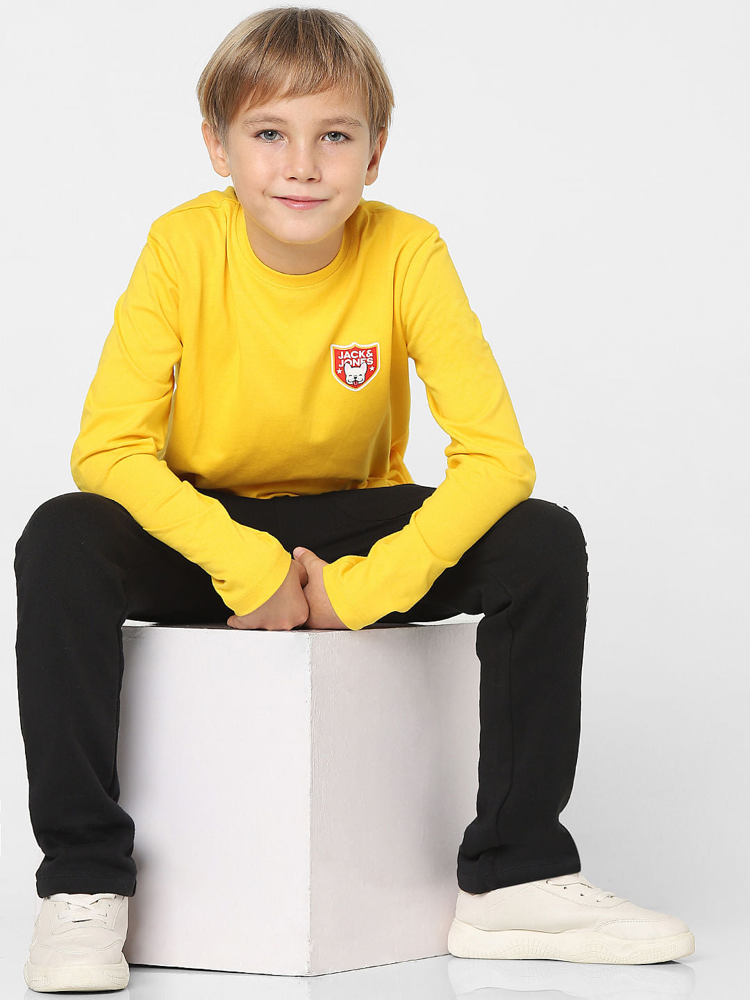 Boys Yellow Crew Neck T-shirt - 4/5Y
