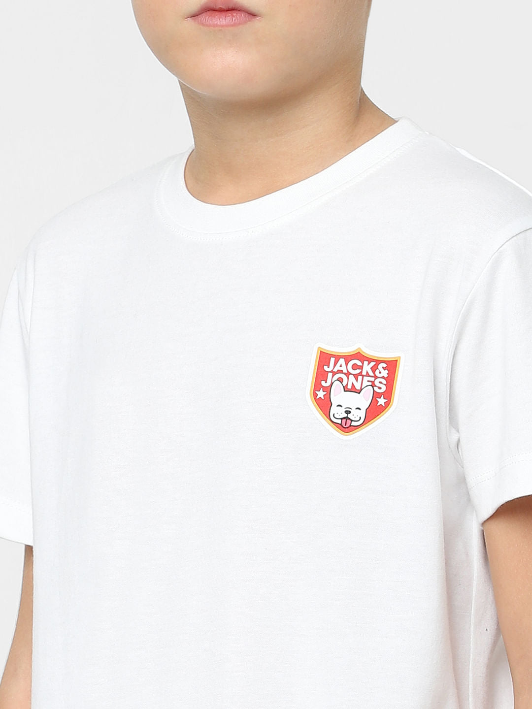 Boys White Crew Neck T-shirt