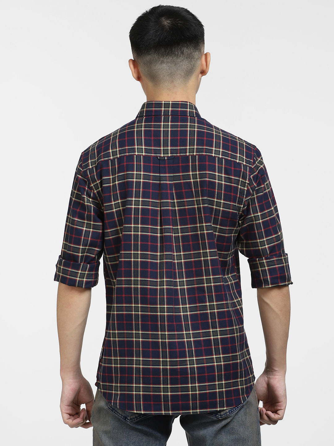 Blue & Red Check Full Sleeves Shirt