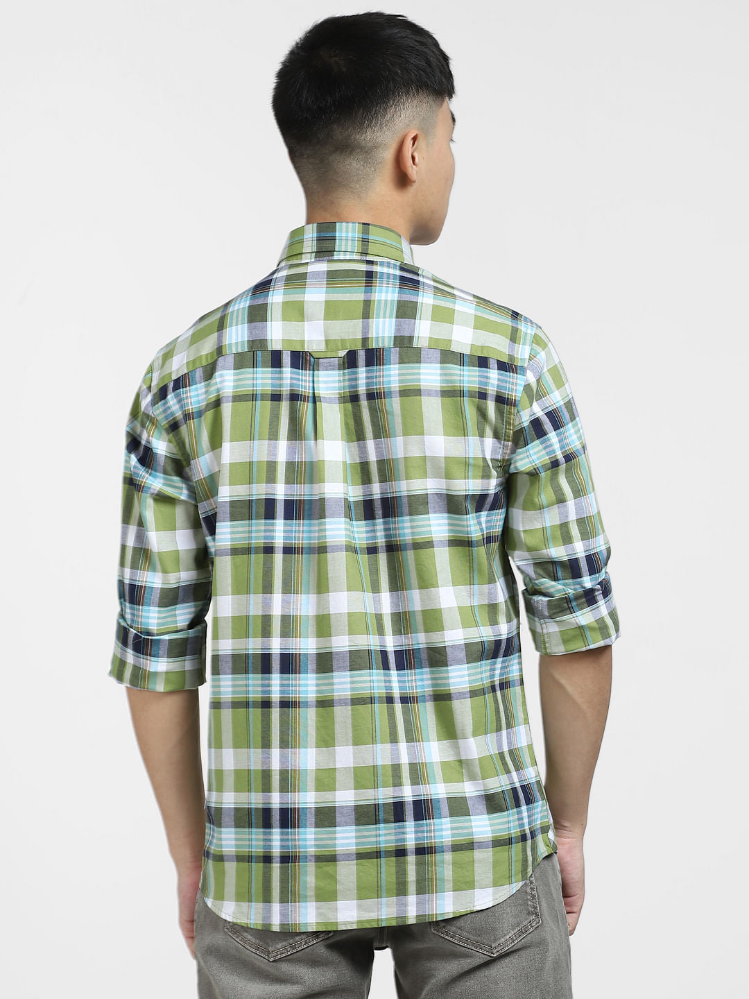 Green Check Full Sleeves Shirt