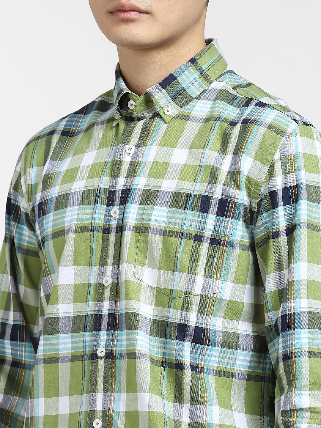 Green Check Full Sleeves Shirt
