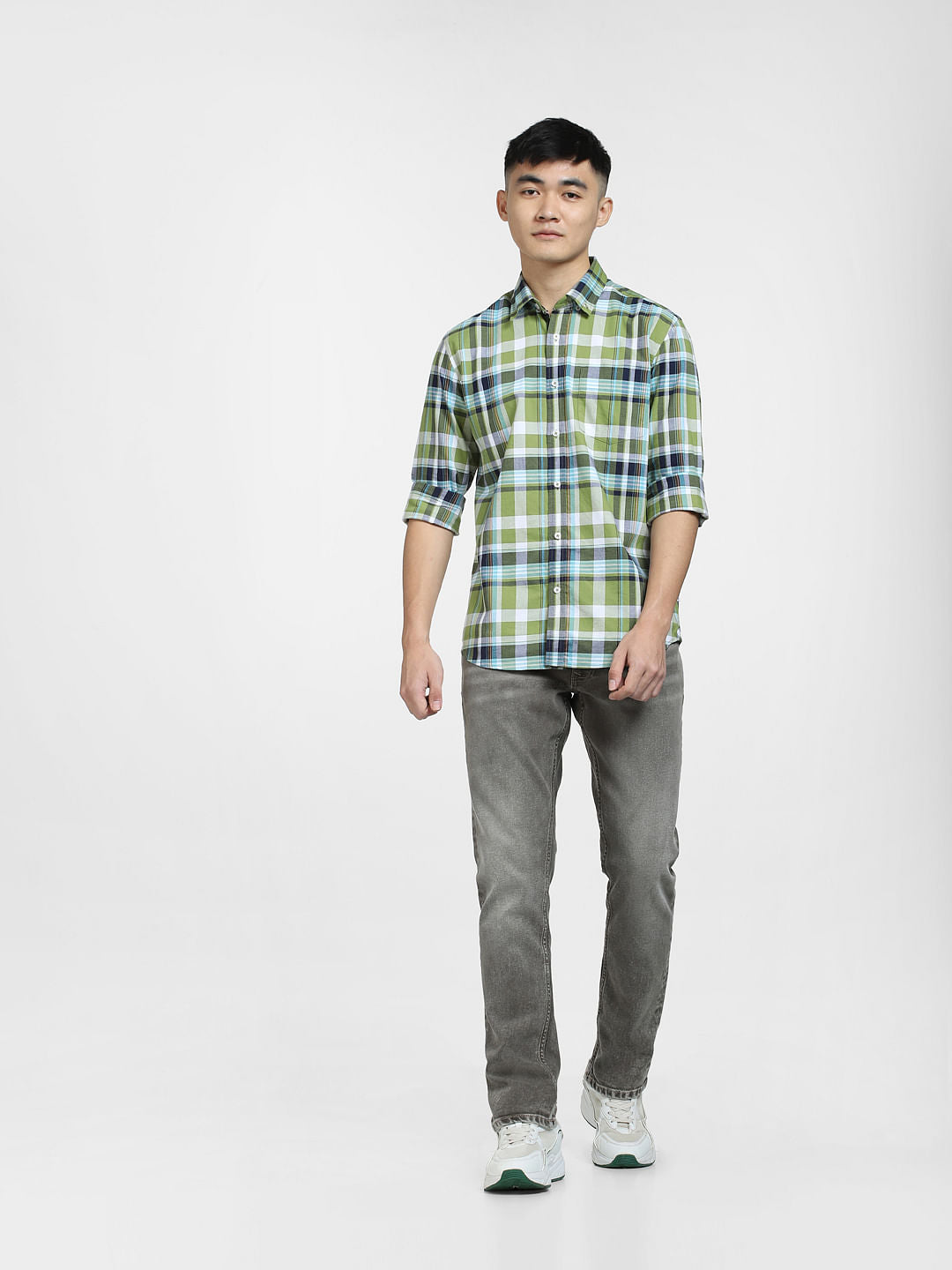 Green Check Full Sleeves Shirt