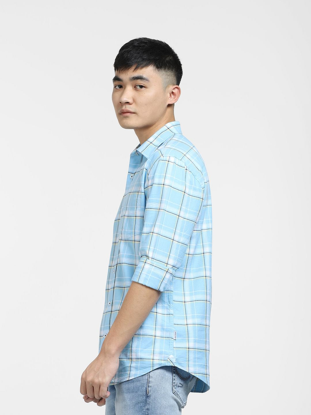 Light Blue Check Full Sleeves Shirt