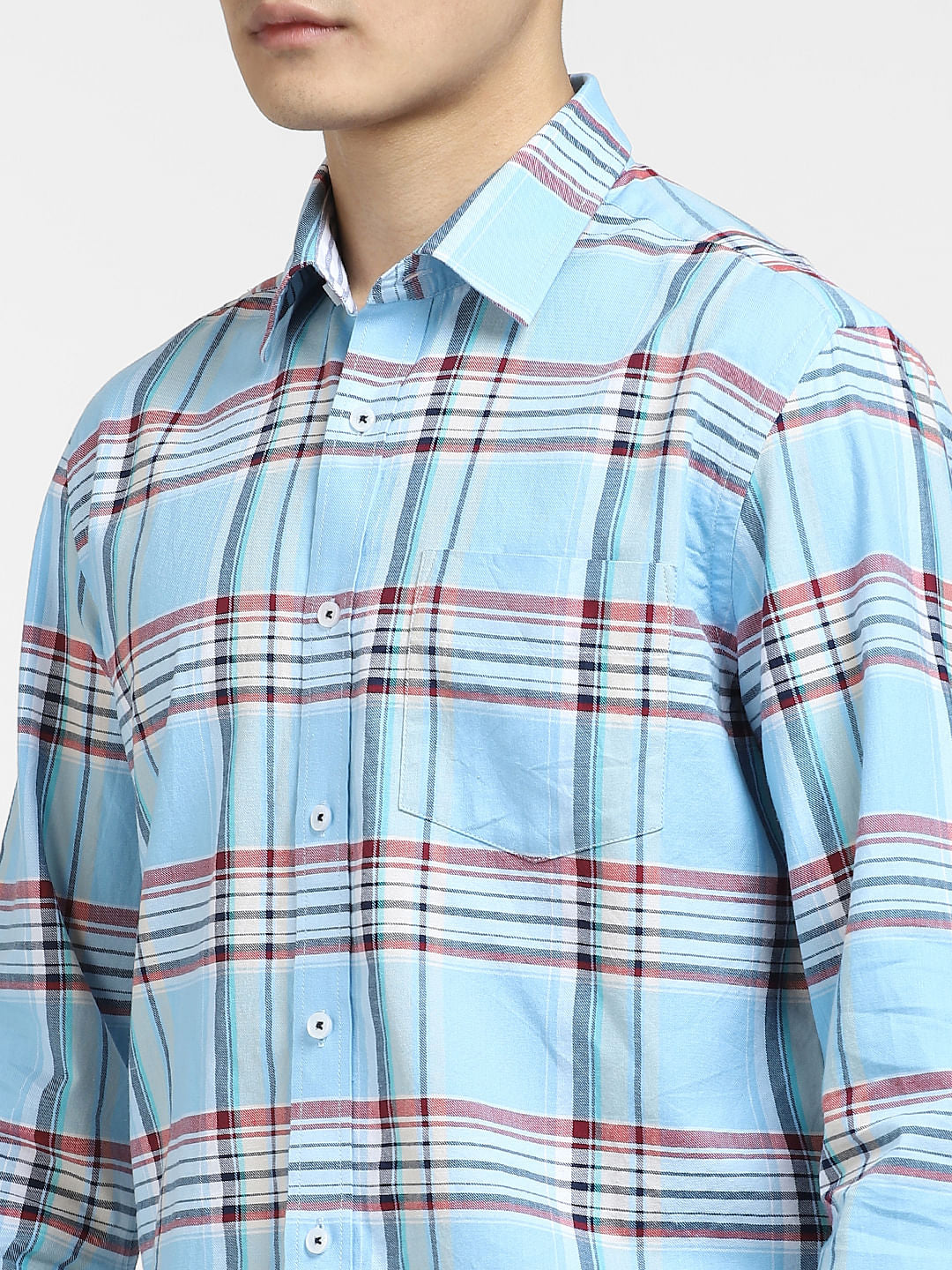 Blue Check Print Full Sleeves Shirt