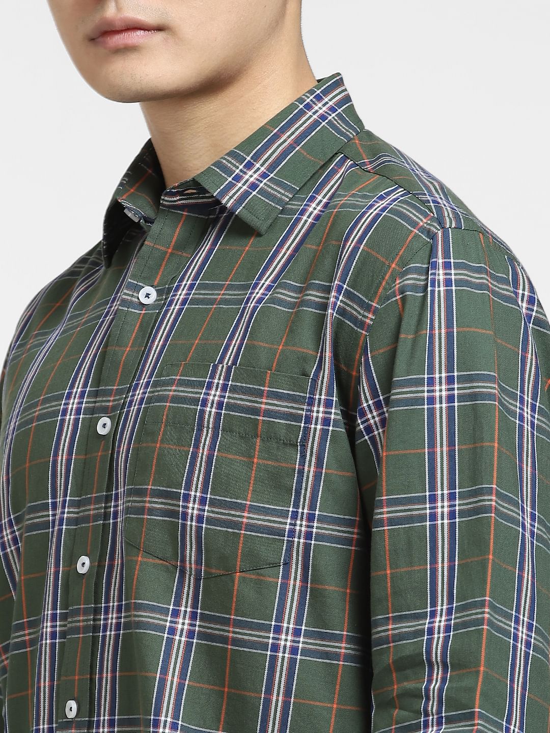 Green Check Full Sleeves Shirt
