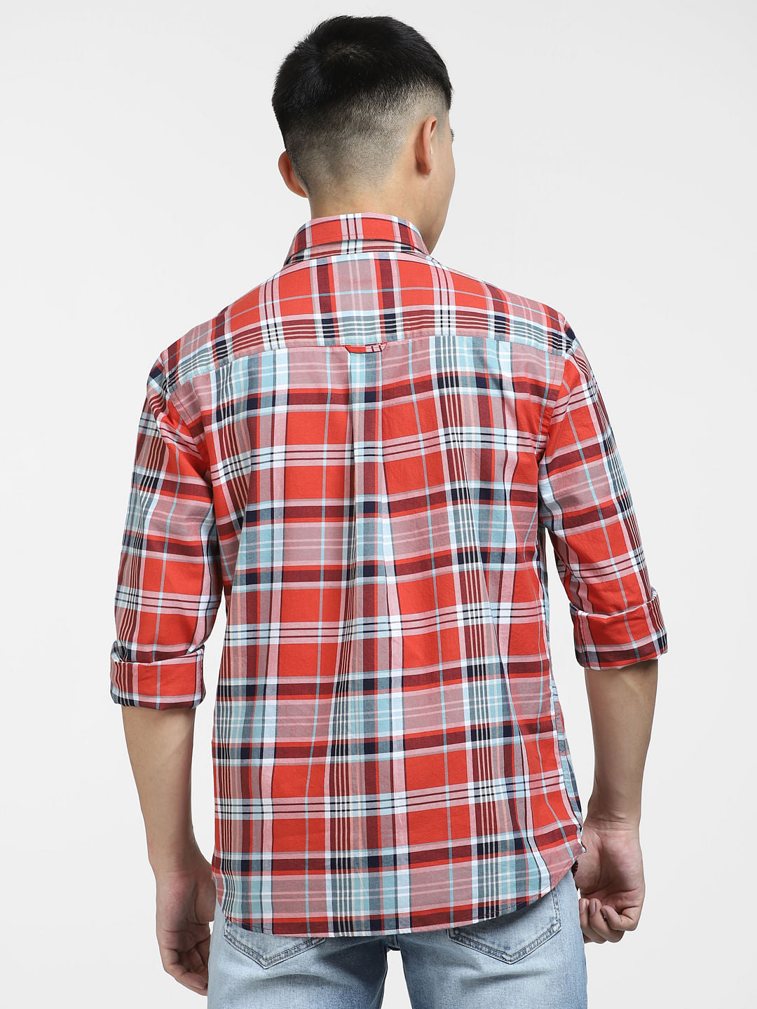 Red Check Print Full Sleeves Shirt